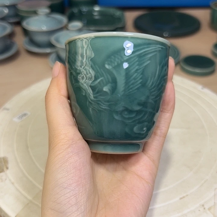 龙泉云间青瓷小米茶器