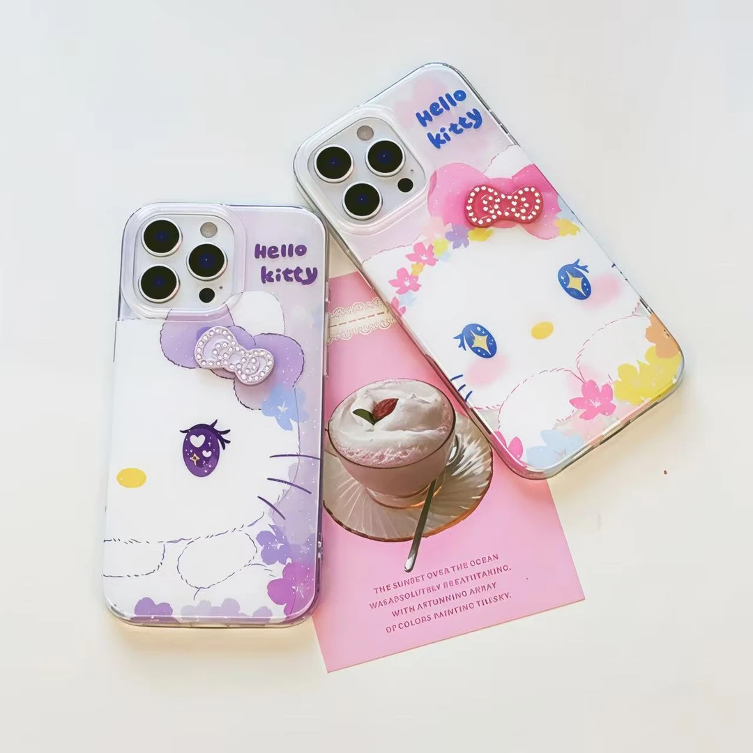 【萌】意IMD个性卡通可爱kitty女款手机壳适用于苹果16promax.16pro