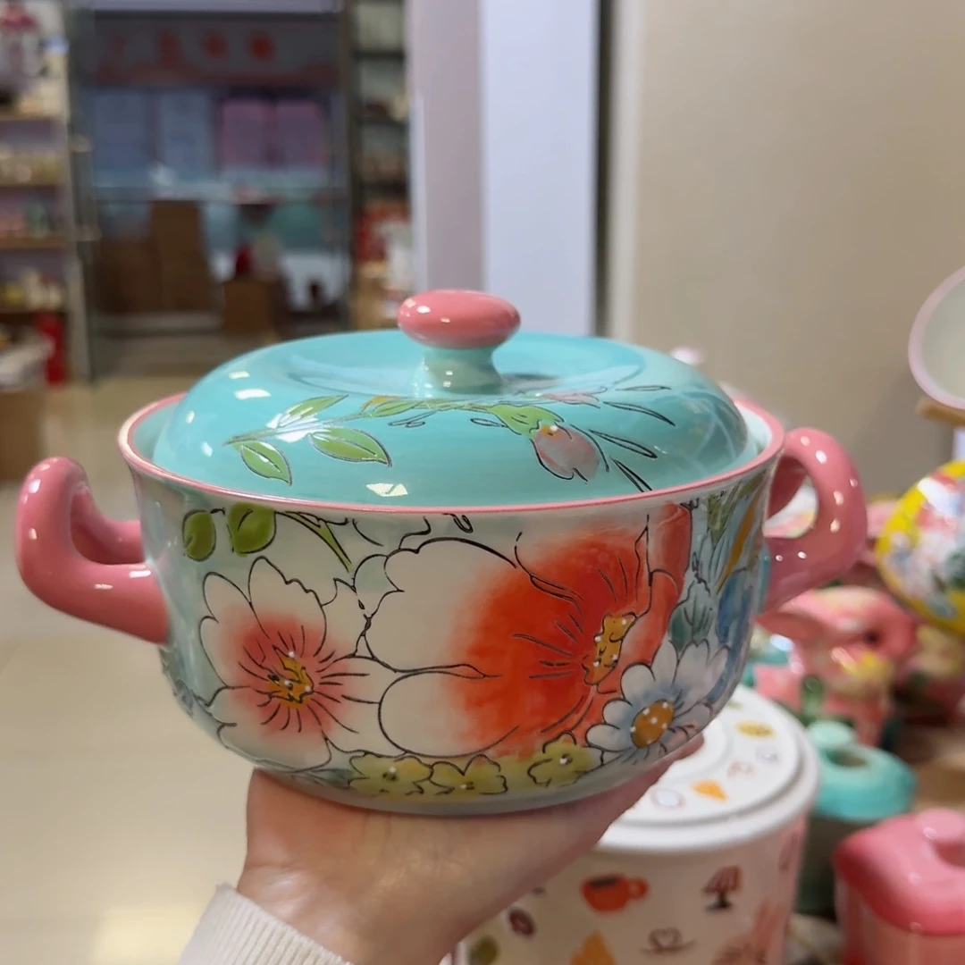 瓷片6.5英寸爱沙双耳碗一只