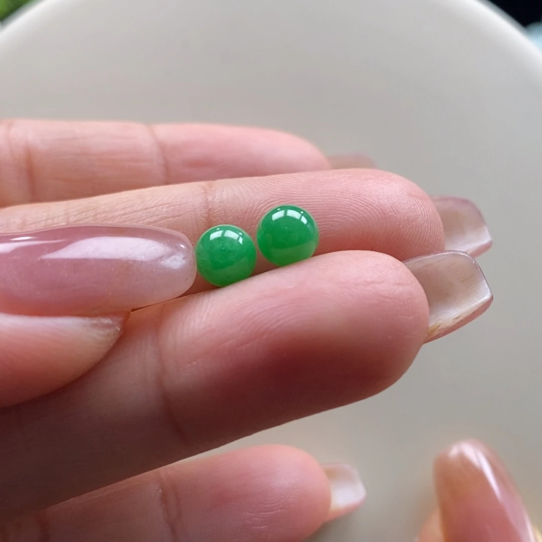 翡翠吊坠(不含链)未镶嵌豆*子翡翠满绿珠卡6