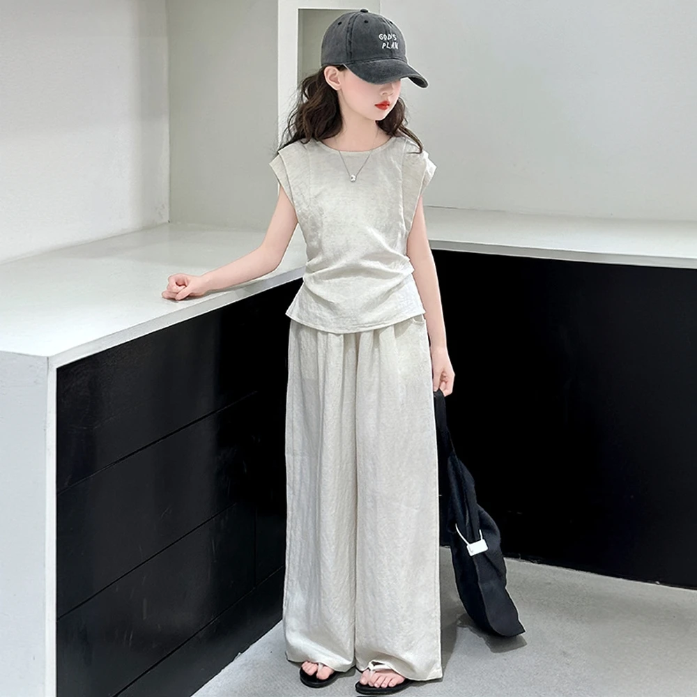 女童夏季套装2025新款女孩大童韩系穿搭儿童夏装慵懒风休闲两件套