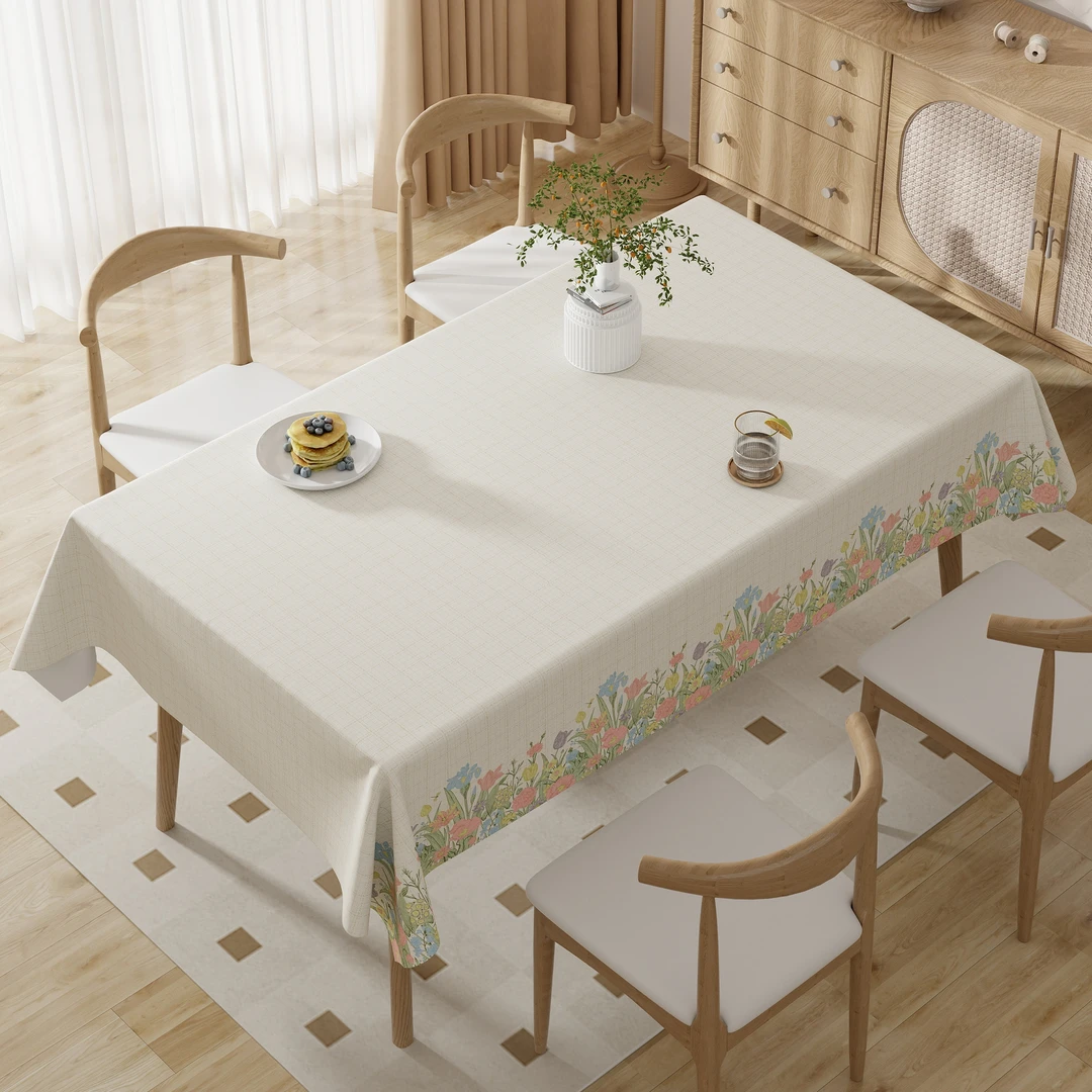 本知旷野花香新款长方形桌布防水防油防烫免洗好物分享家用台布