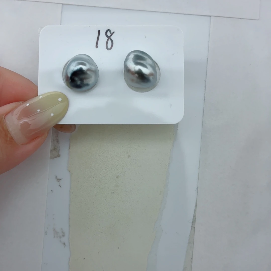 海水珍珠裸珠海水珍珠大溪地铂金灰keshi裸珠