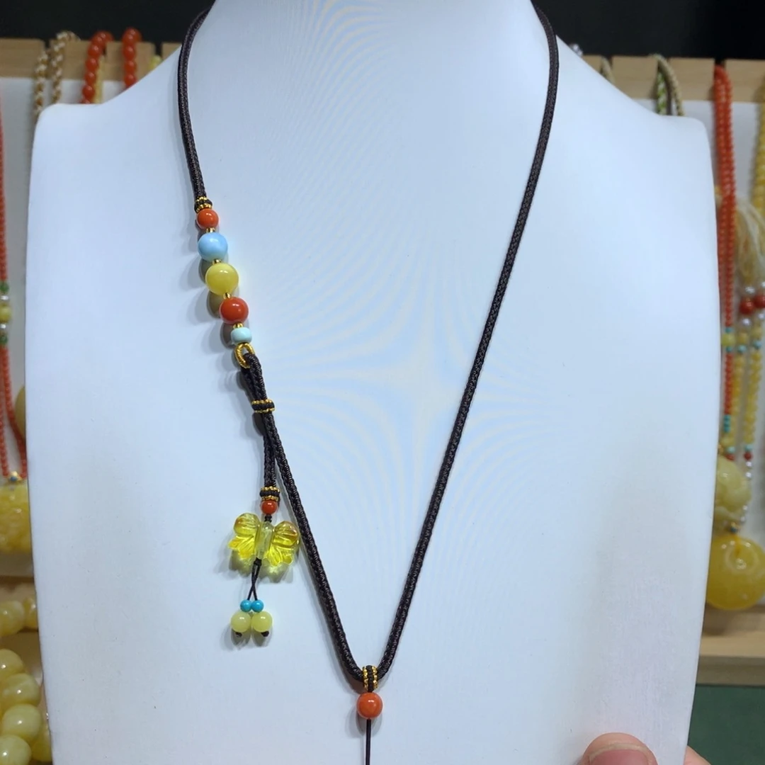 蜜蜡颈饰未镶嵌特价挂绳