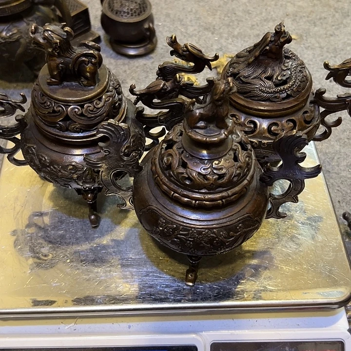 佛***灯黄铜摆件，文房工艺品摆件