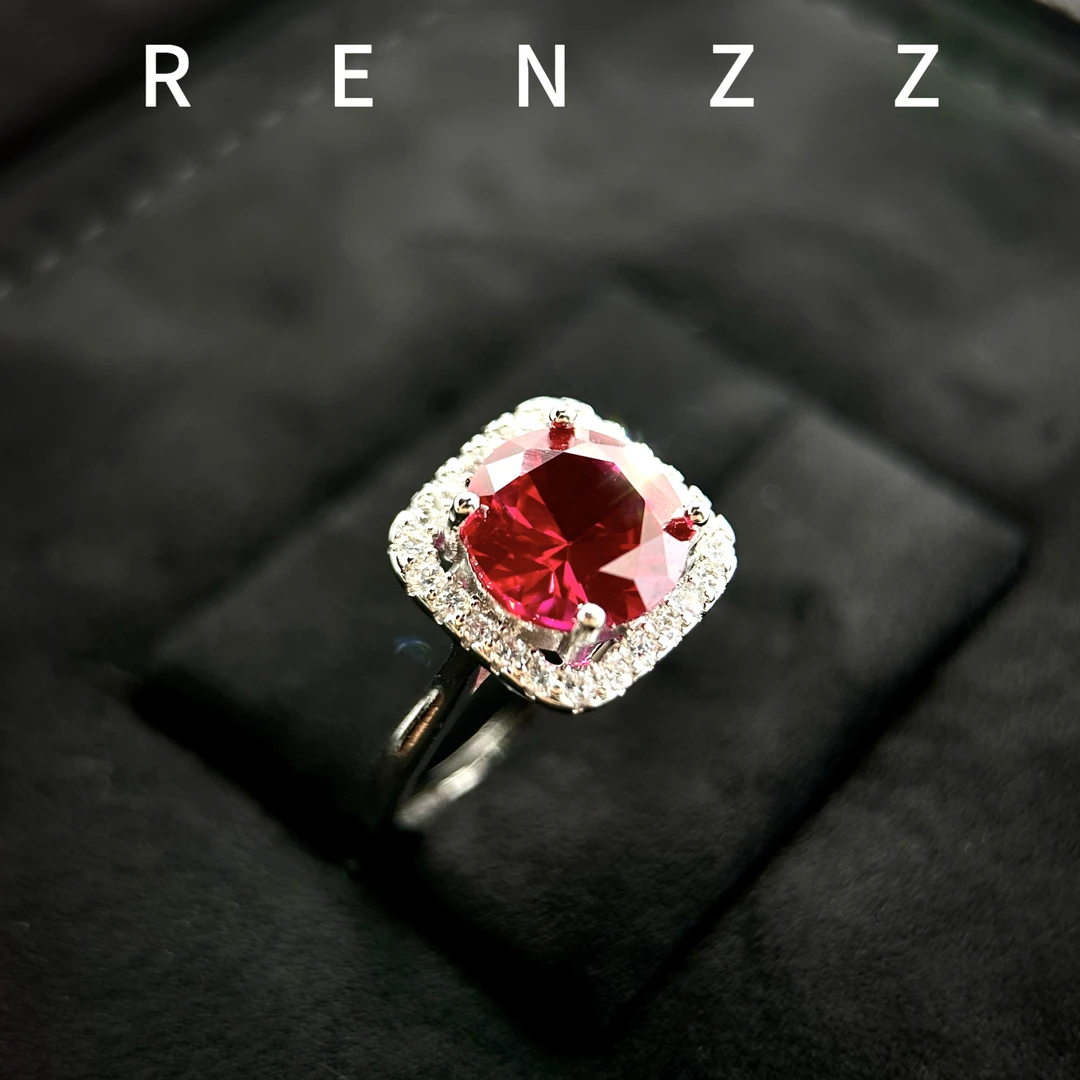 7208 红色时尚方形气质戒指