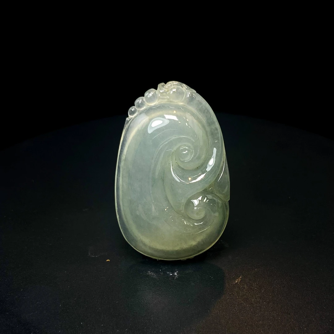 RX6天然缅甸A货翡翠冰胶绿如意/096398/北京中保拍卖