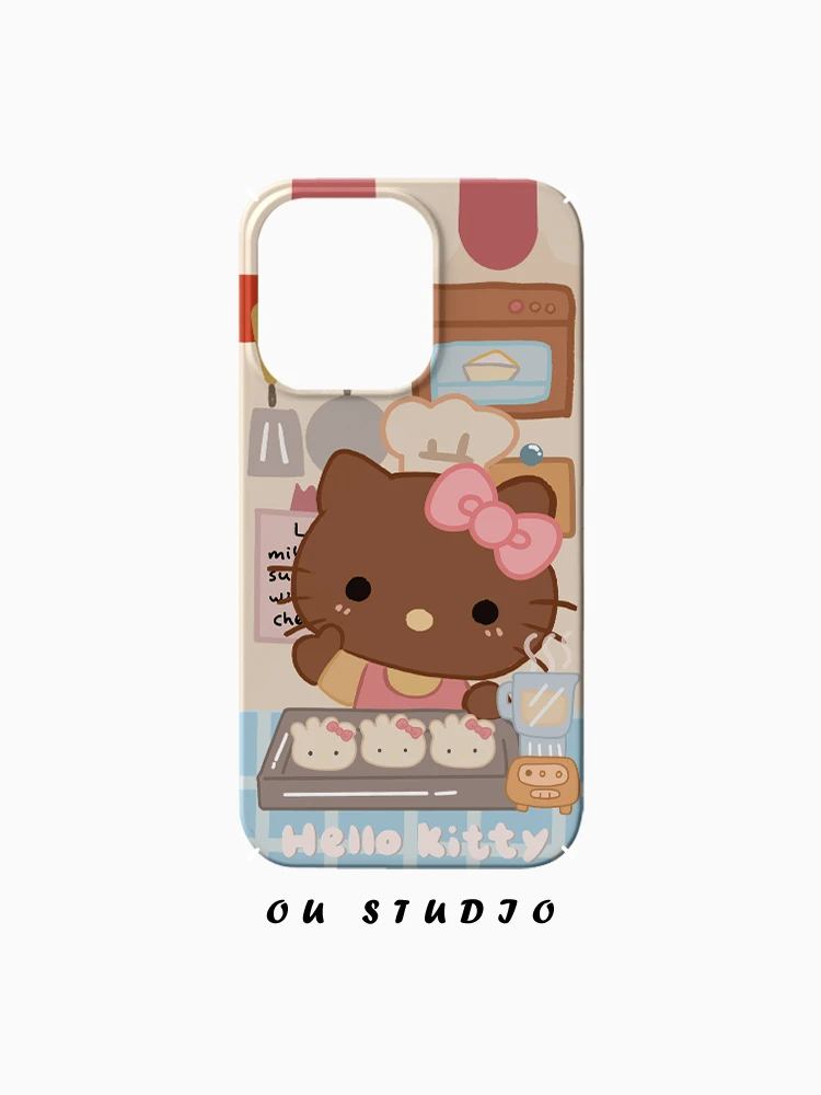 OU趣味可爱厨师KT猫适用苹果16手机壳iPhone新款菲林硬壳网红男女