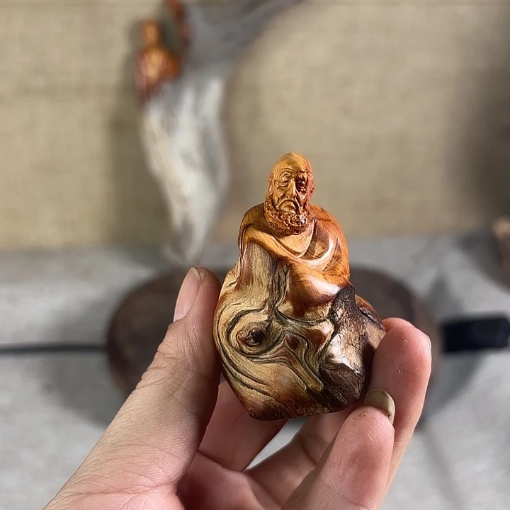 船***长崖柏崖柏雕刻达摩