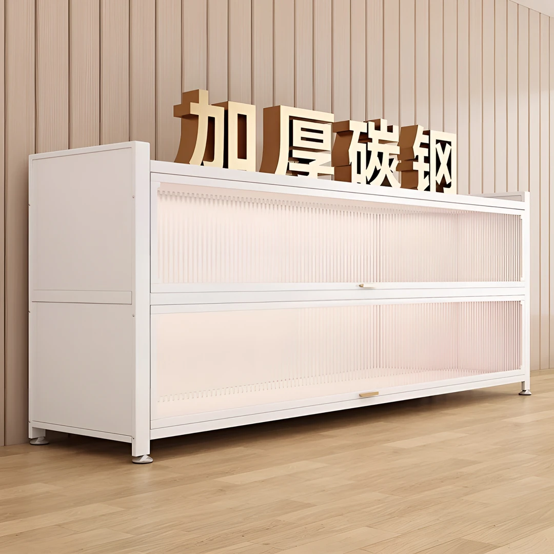 厨房置物架落地多层防尘收纳柜碗柜家用多功能餐边柜橱柜储物柜子