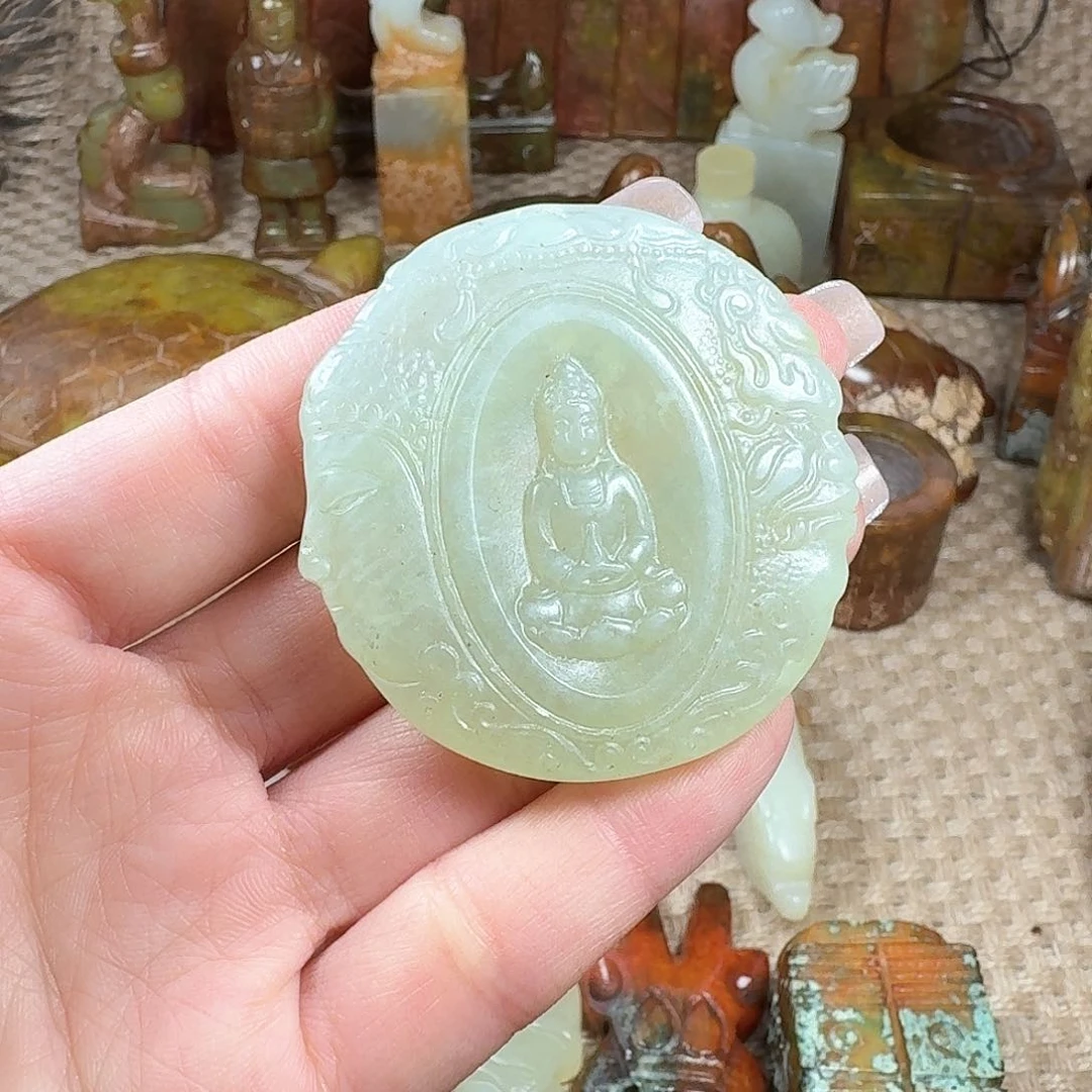 白玉菩提吊坠挂件