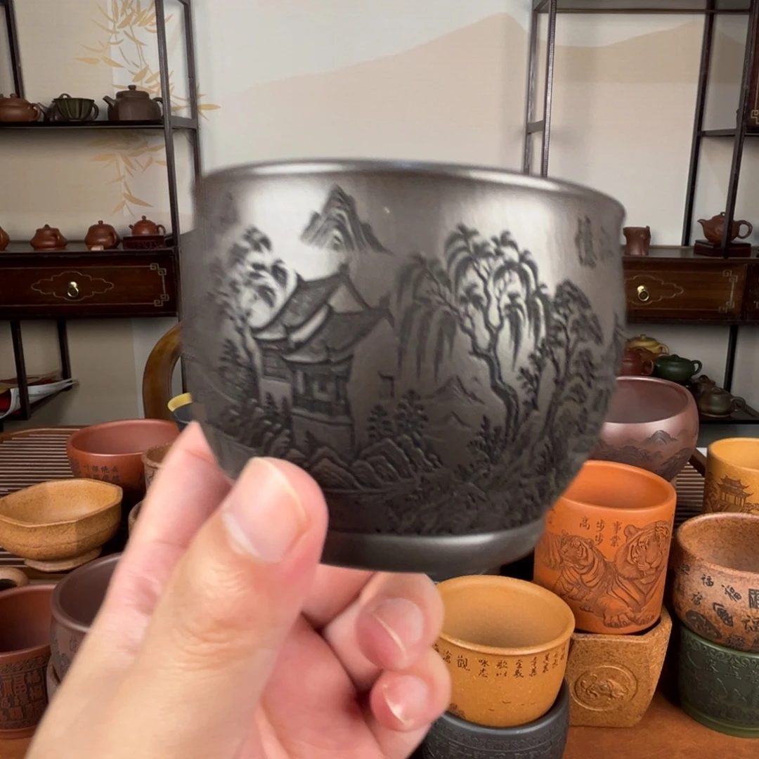 紫砂茶杯紫砂主人杯 手工制作