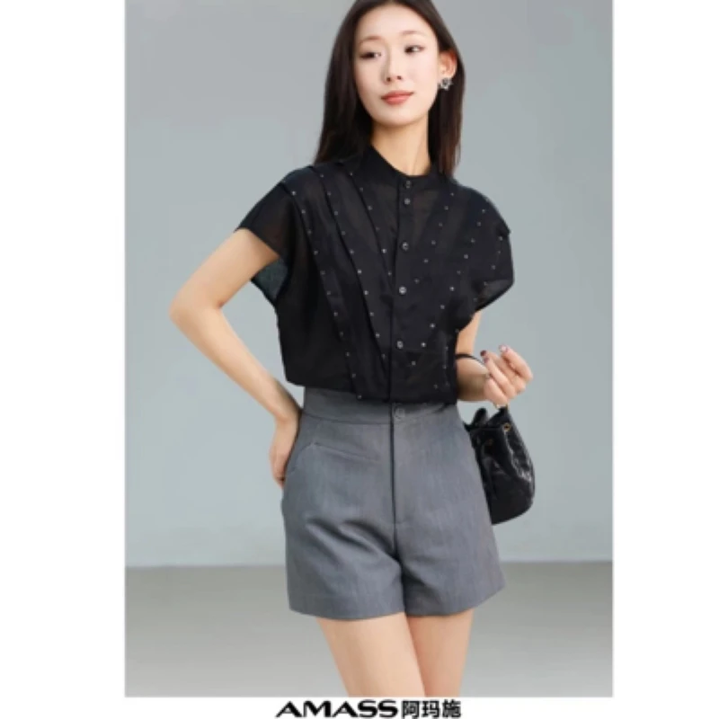 AMASS/阿玛施春夏新中式衬衫极简风百搭设计感休闲衬衫上衣530031