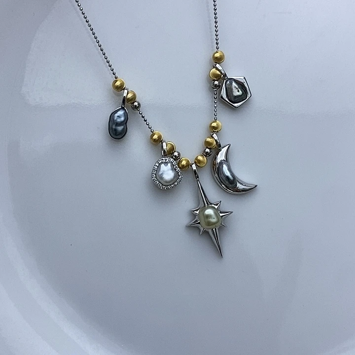 银S925镶嵌海水珍珠颈饰