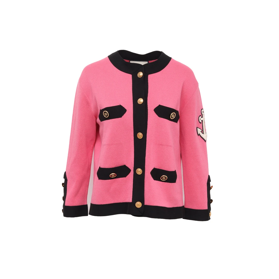 99新 GUCCI/古驰  粉色 棉 桑蚕丝 四口袋外套 P215562916