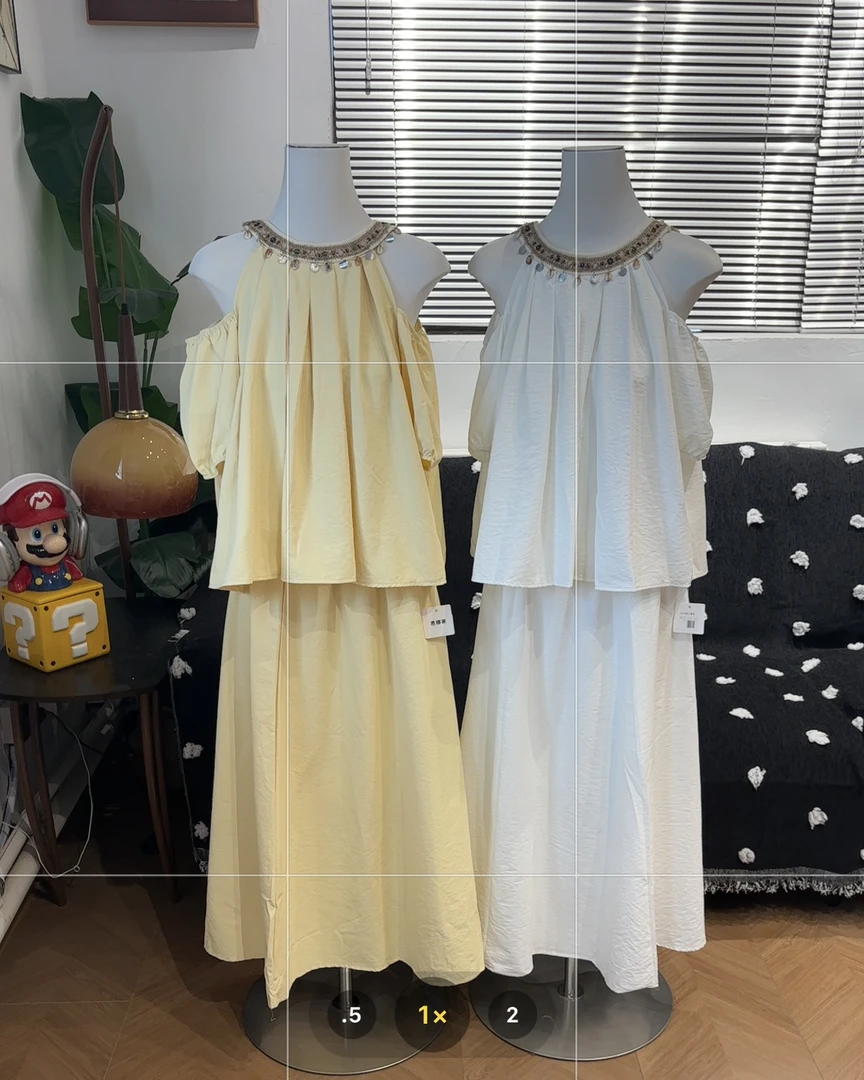 新疆包邮【1525】漏肩衬衫套装裙两件套-衣长53裙长83腰围64