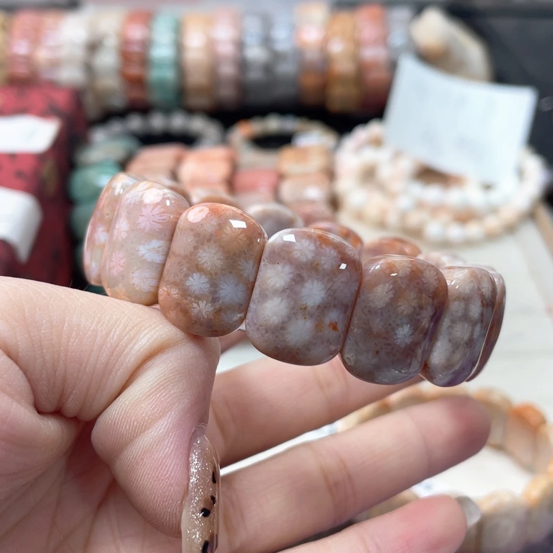 硅化珊瑚（珊瑚玉）手链未镶嵌战*红690