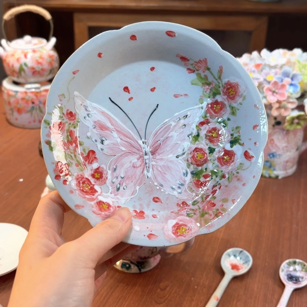 景德镇手绘高温釉下彩陶瓷茶具