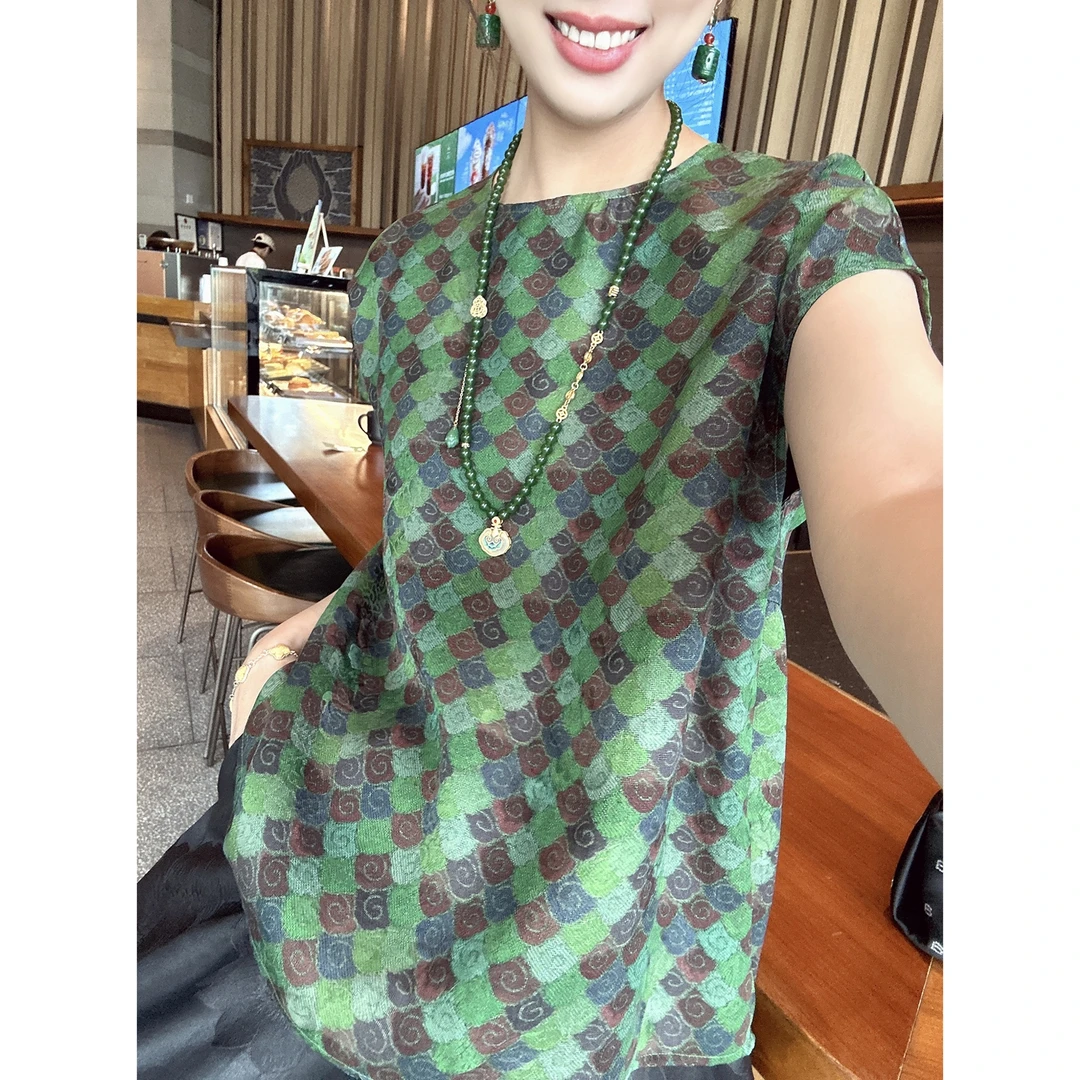 【深圳罗依】原创真丝衬衫女桑蚕丝香云纱立领显瘦斜襟中式气质上衣