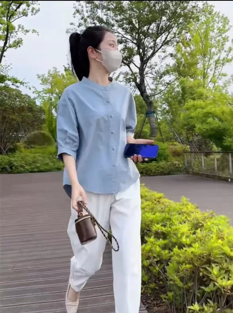 2025年流行漂亮夏装搭配一整套时尚炸街减龄小个子衬衫两件套休闲