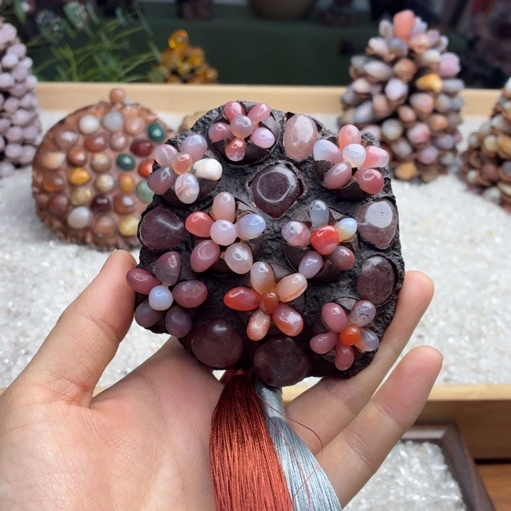 石材木石院子的莲蓬摆件2