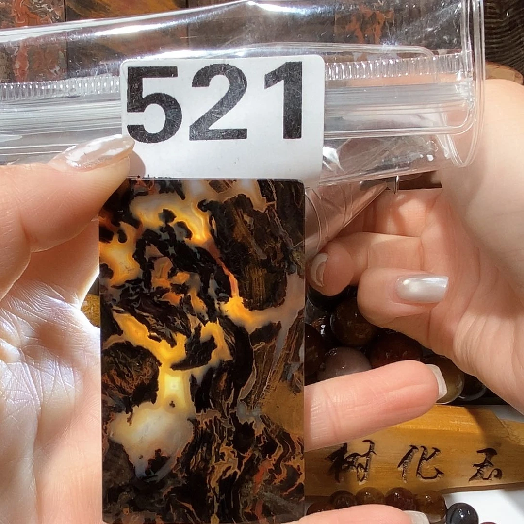 未镶嵌天然北票树化玉吊坠硅化玉