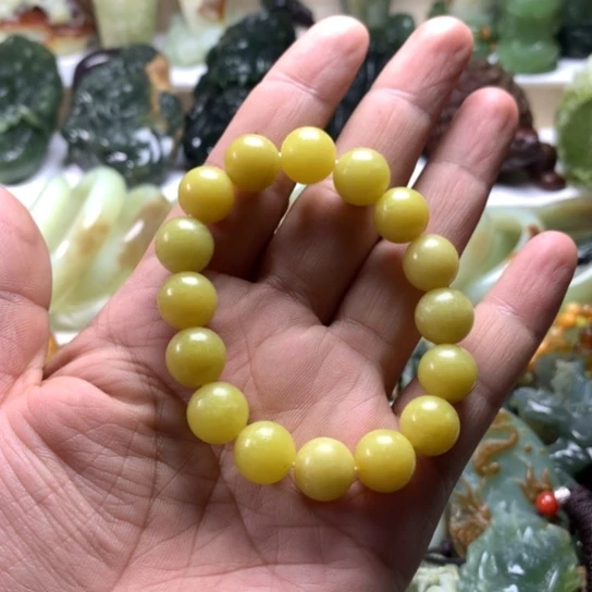 蛇纹石玉手链未镶嵌荷**香