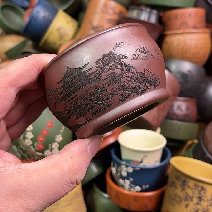 紫砂茶杯全手工紫砂主人杯