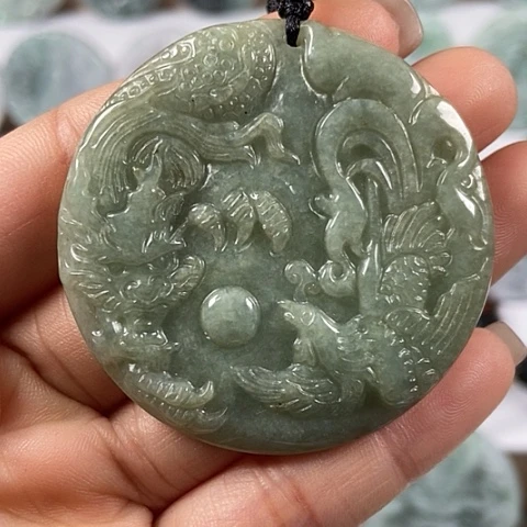 翡翠颈饰未镶嵌龙凤呈祥福利