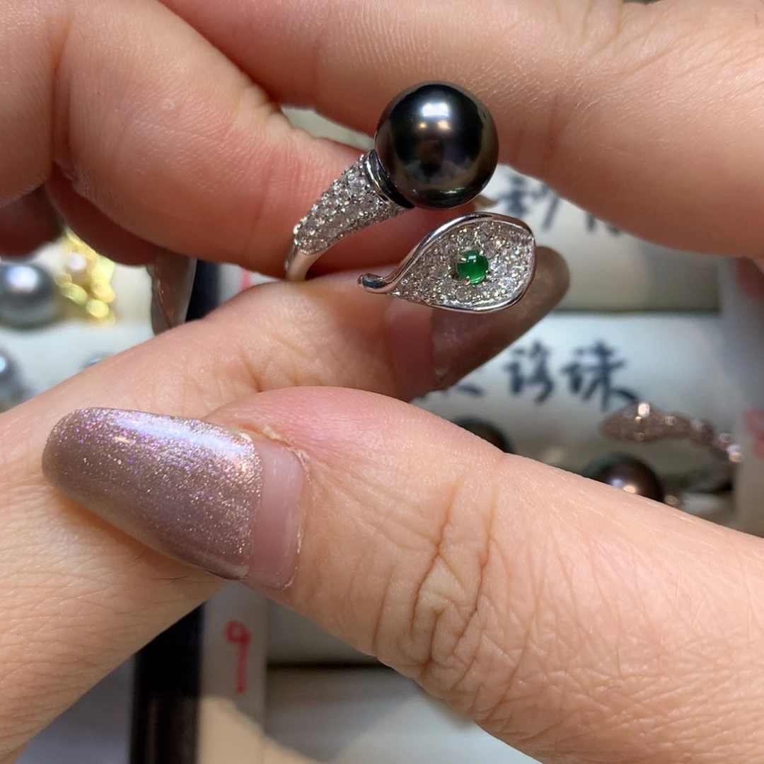 海水珍珠戒指银S925镶嵌