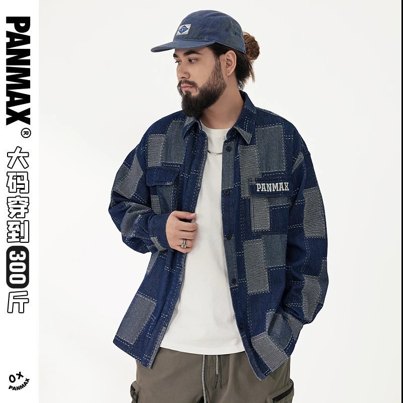 【清仓】牛仔秋冬季宽松格子夹克情侣复古大码花格子外套