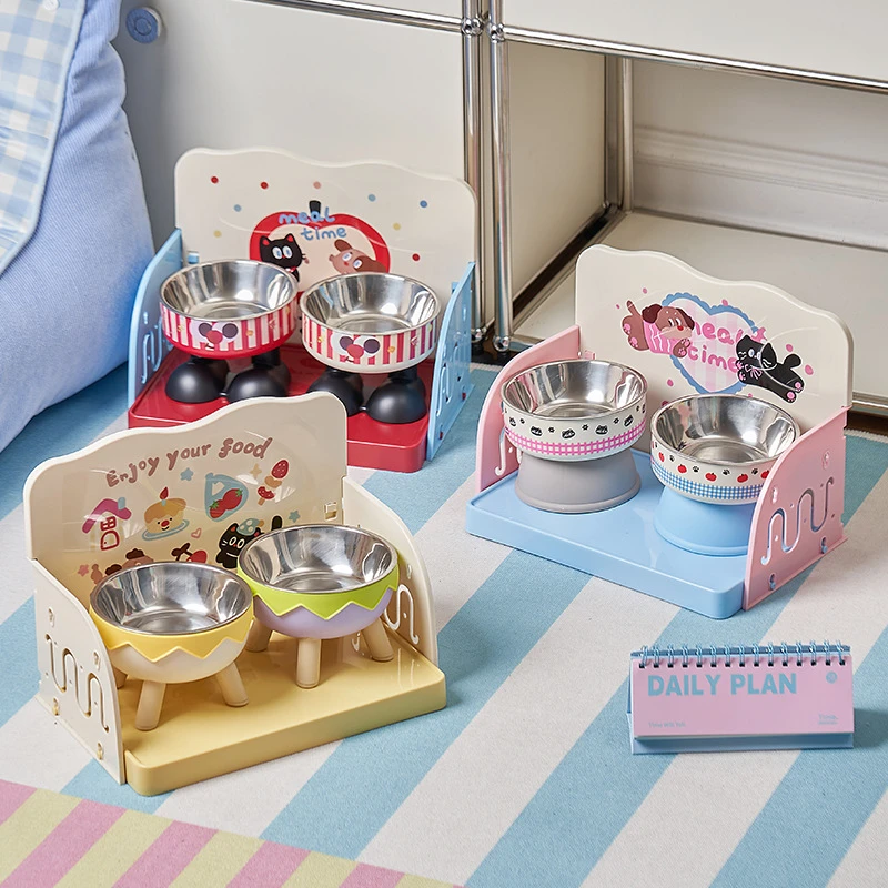 宠物餐盘防打翻猫咪餐桌中小型犬狗狗饭台可调节宠物碗架宠物用品