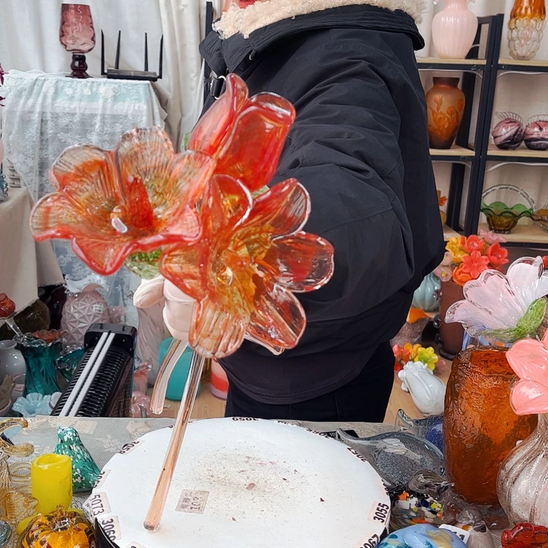 3朵福利花福利家悦琉璃工艺品