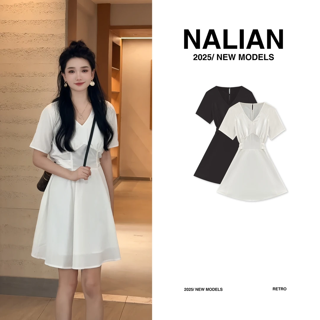 JGCDD6259#新款韩系温柔气质款v领连衣裙6259