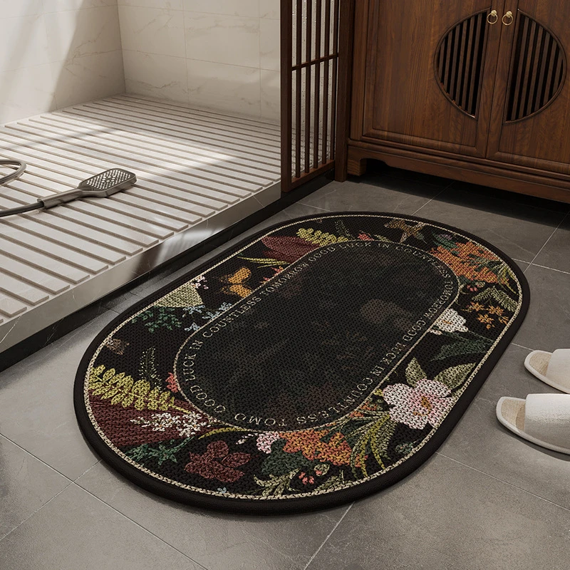 浴室地垫吸水卫生间防滑脚垫门口地毯厕所洗澡亚麻编织专用耐脏