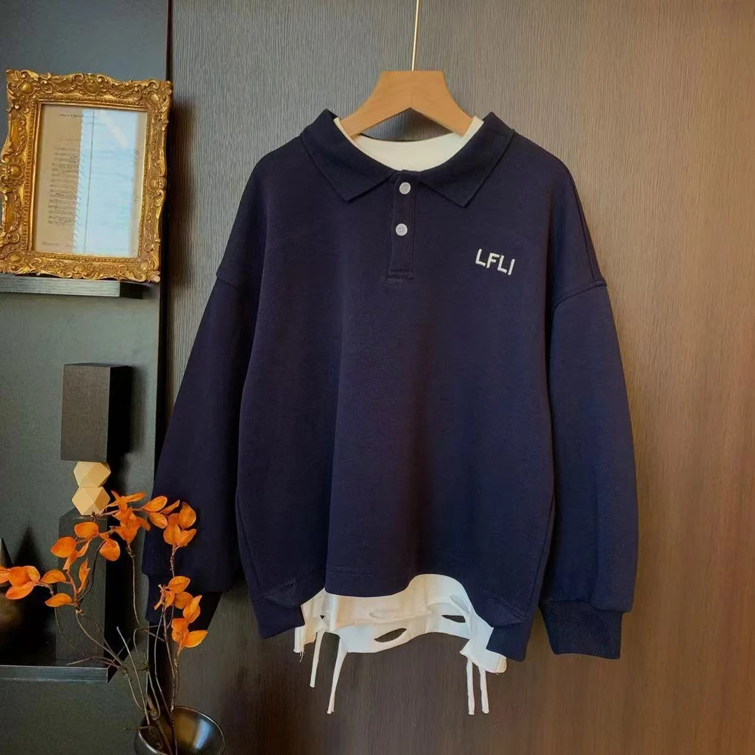 【现货】儿童时尚polo潮童男童休闲中大童翻领卫衣polo衫YG6446