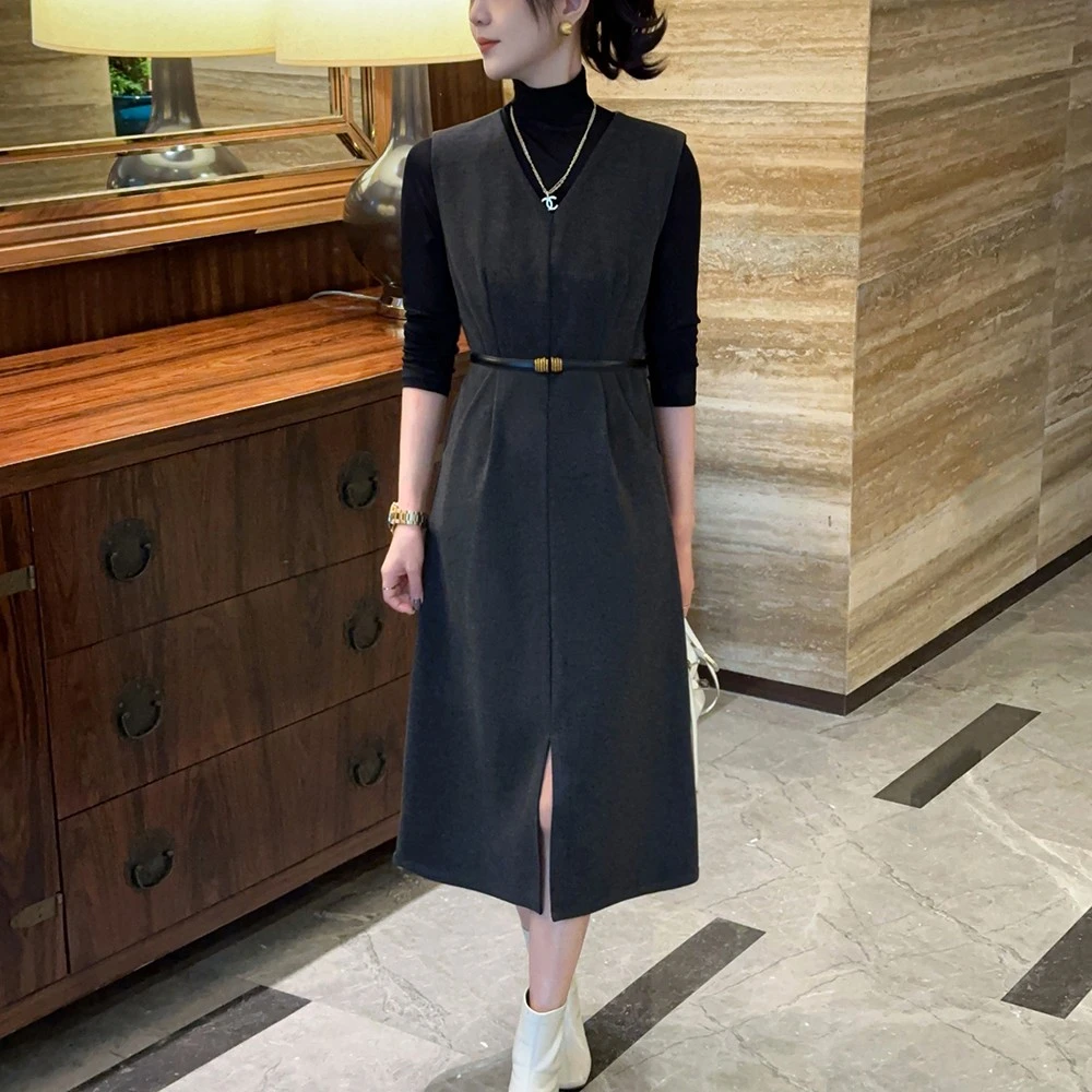 【断码清清一件不留】秋冬时尚气质无袖连衣裙轻奢高级感