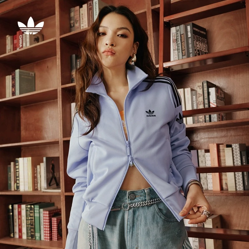 流光风阿迪达斯官方三叶草秋季休闲运动夹克外套女adidas KB4517