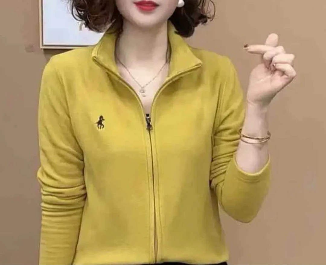 {现货}双面德绒高弹显瘦秋冬百搭拉链开衫女款刺绣长袖