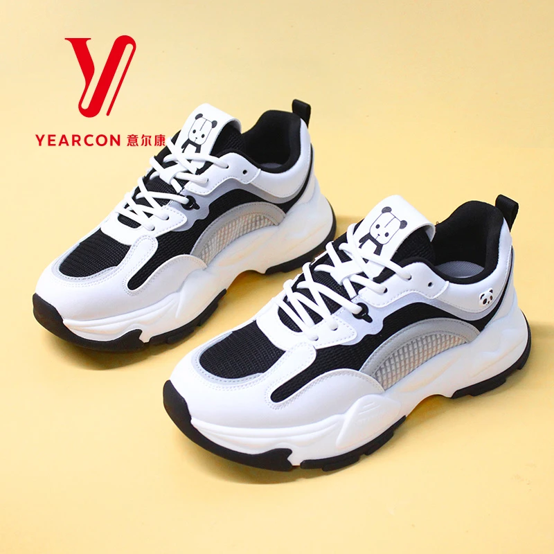 意尔康春季新款女鞋老爹鞋厚底运动休闲增高鞋舒适轻便22277U