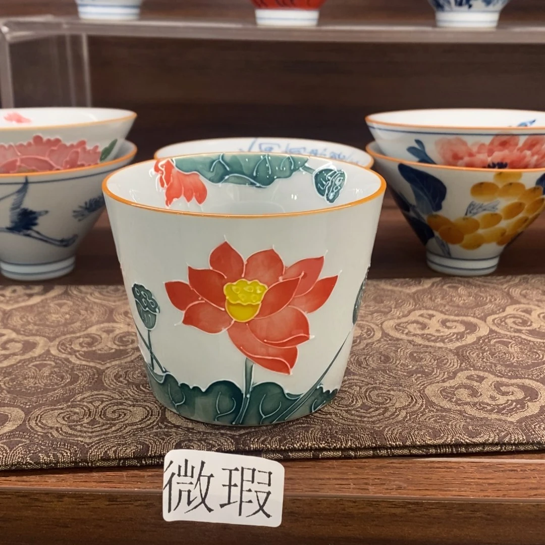 釉下彩老陶泥手工绘制