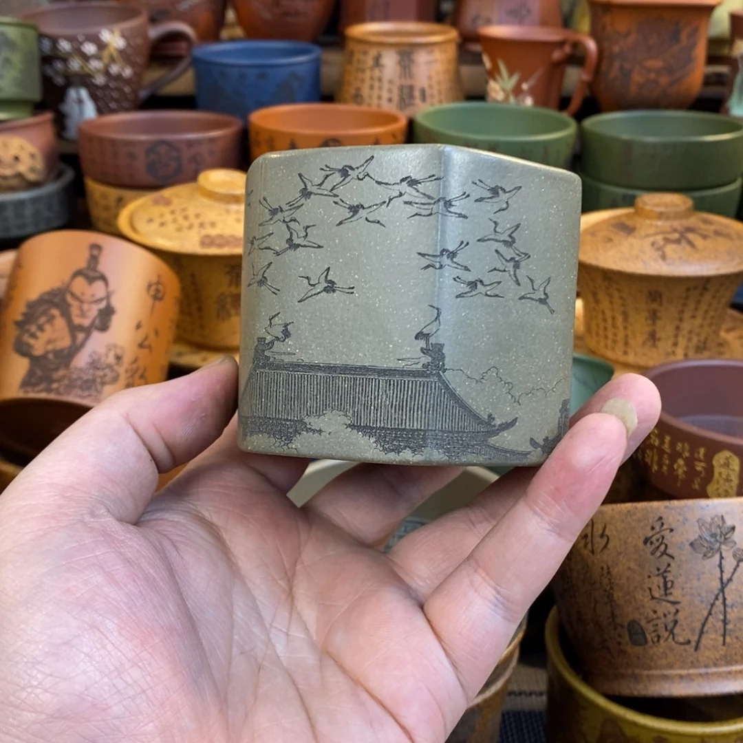 紫砂杯子宜兴全手工紫砂杯