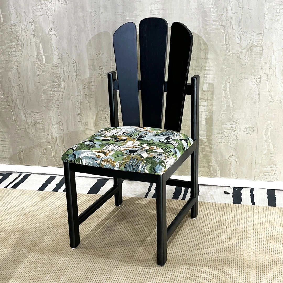 胡桃孔雀椅法式中古风复古设计师款凳子简约餐厅复古家用北欧美式