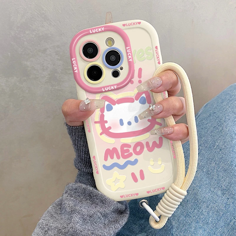 粉色猫咪适用iphone16promax手机壳苹果1514plus硅胶iphone手机套