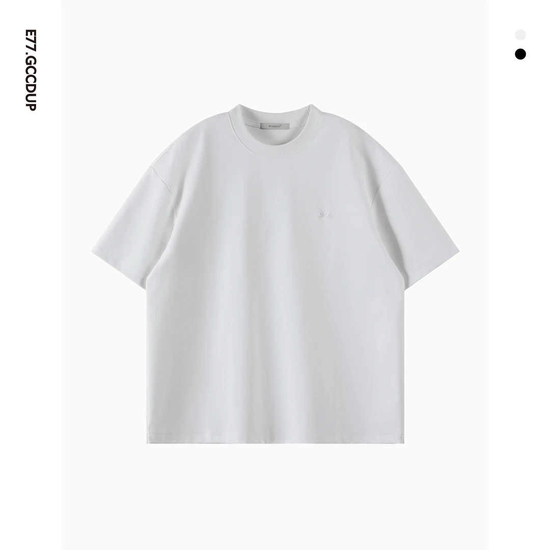 夏季圆领舒适纯色短袖时尚百搭简约情侣高级感男装休闲T恤2166