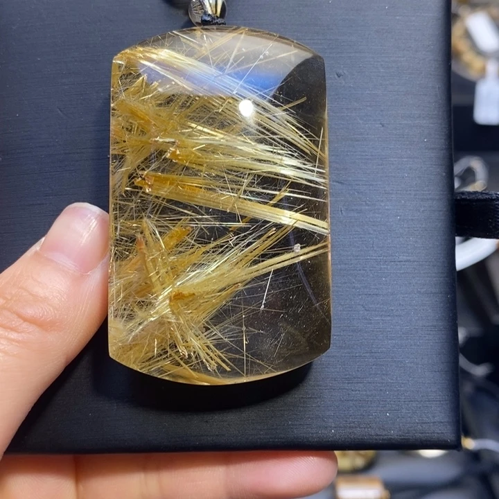 发晶颈饰未镶嵌钛晶平安无事牌吊坠