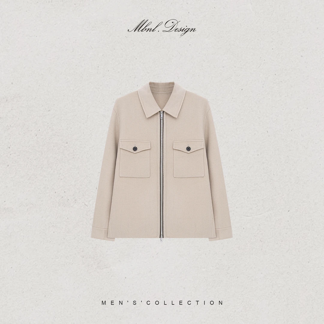 MBNL-F「12-Pin」秦磊男装100绵羊毛3cm手工暗针夹克LL-WWT0140