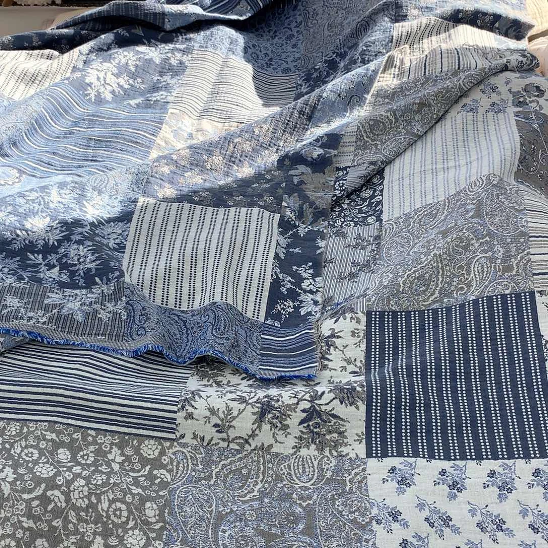 莫兰迪色织大提花双层纱A类全棉2.5米宽