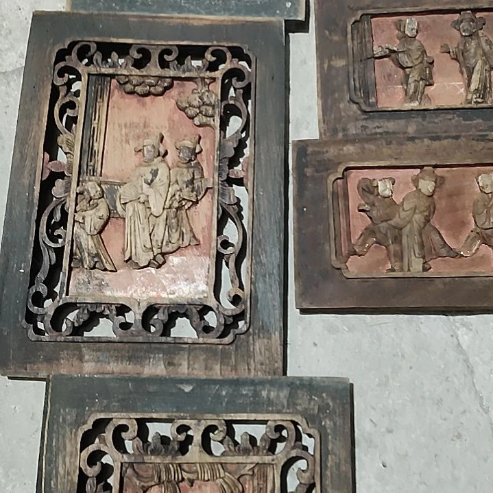 香榧木手工人物木雕花板