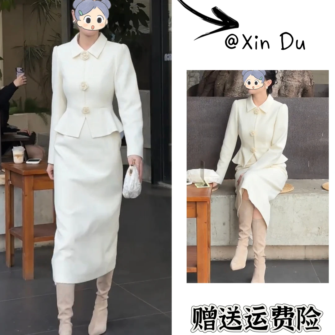 2025秋冬季新款时尚显瘦气质女士网红洋气两件套百搭款D24998